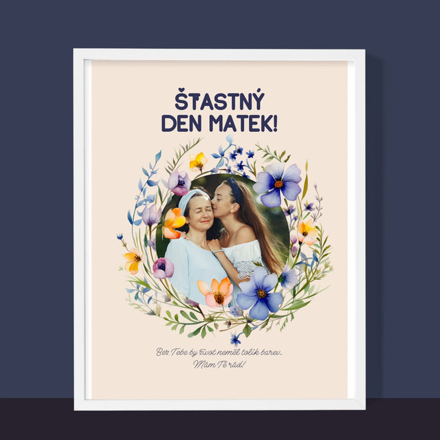 Fotka A Textem: Šťastný Den Matek - Tisk V Rámečku