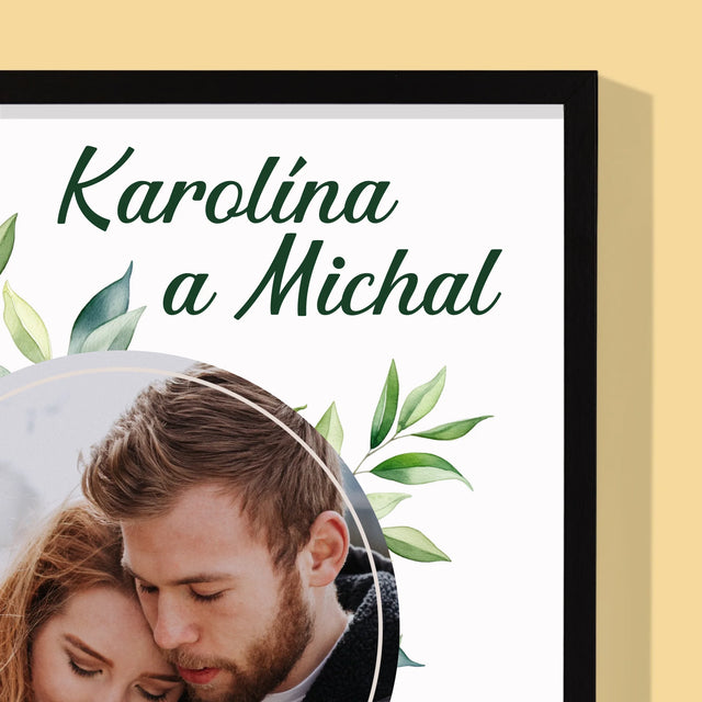 Fotka A Textem: Svatební Lístky - Tisk V Rámečku