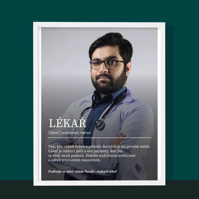 Fotka A Textem: Lékař Definice - Tisk V Rámečku