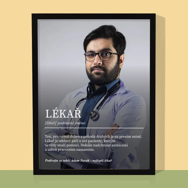 Fotka A Textem: Lékař Definice - Tisk V Rámečku