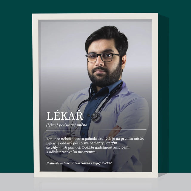 Fotka A Textem: Lékař Definice - Tisk V Rámečku