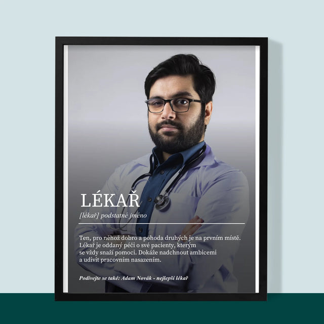 Fotka A Textem: Lékař Definice - Tisk V Rámečku