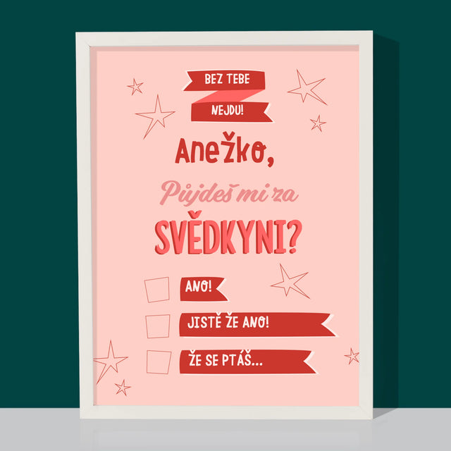 Jméno A Nápis: Bez Tebe Nejdu - Tisk V Rámečku