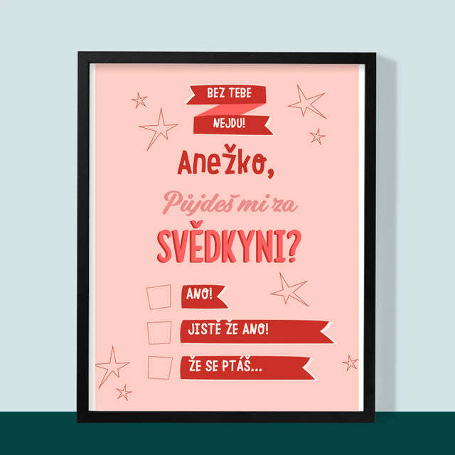 Jméno A Nápis: Bez Tebe Nejdu - Tisk V Rámečku