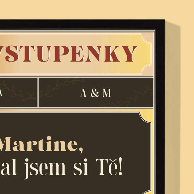 Jméno A Nápis: Vip Vstupenky Svědek - Tisk V Rámečku