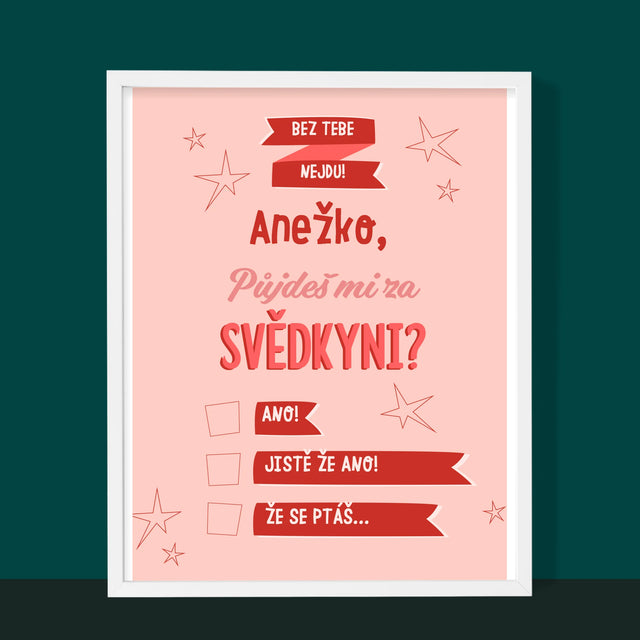 Jméno A Nápis: Bez Tebe Nejdu - Tisk V Rámečku