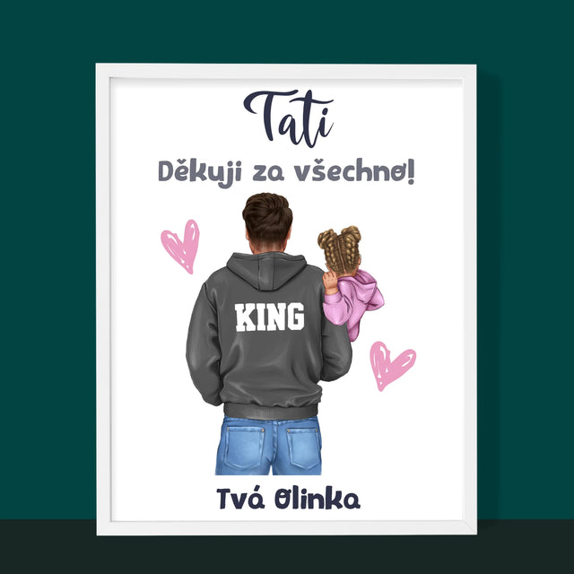 Designér Postav: Táta S Dítětem - Tisk V Rámečku
