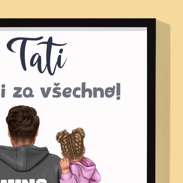 Designér Postav: Táta S Dítětem - Tisk V Rámečku