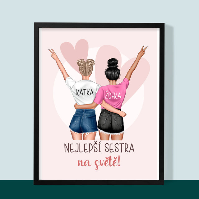 Designér Postav: Nejlepší Sestra Na Světě - Tisk V Rámečku