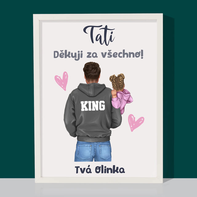 Designér Postav: Táta S Dítětem - Tisk V Rámečku