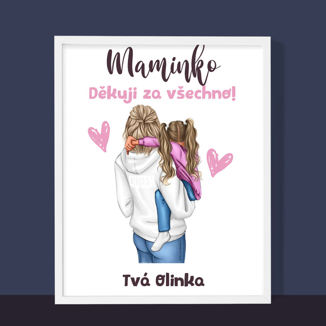 Designér Postav: Máma S Dítětem - Tisk V Rámečku