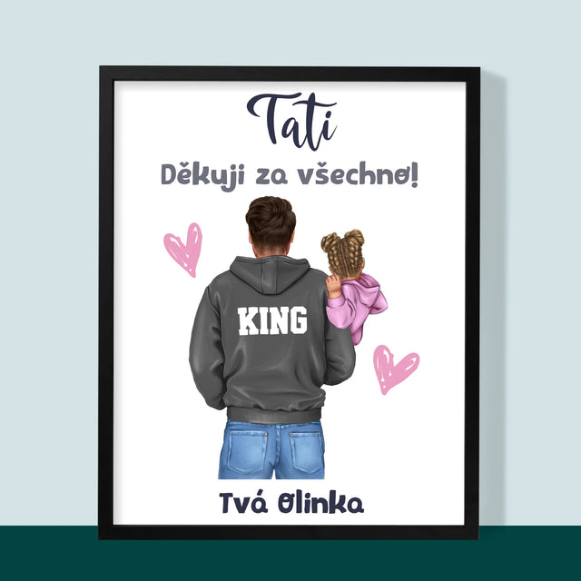 Designér Postav: Táta S Dítětem - Tisk V Rámečku