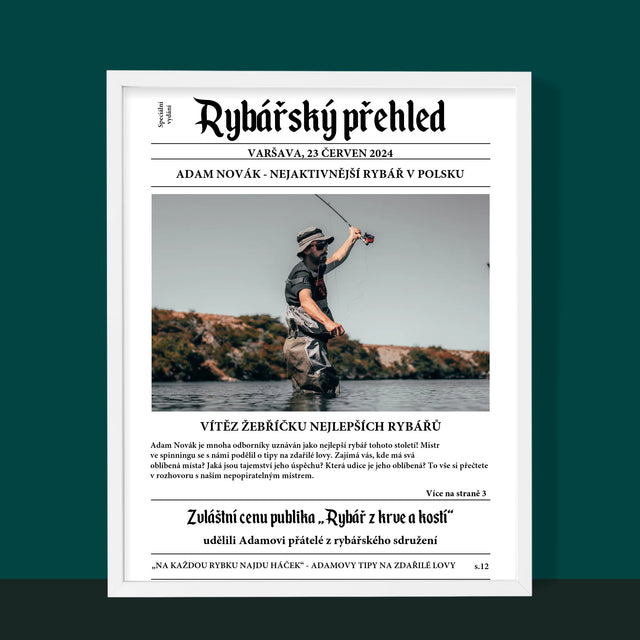 Fotka A Textem: Rybářský Přehled - Tisk V Rámečku