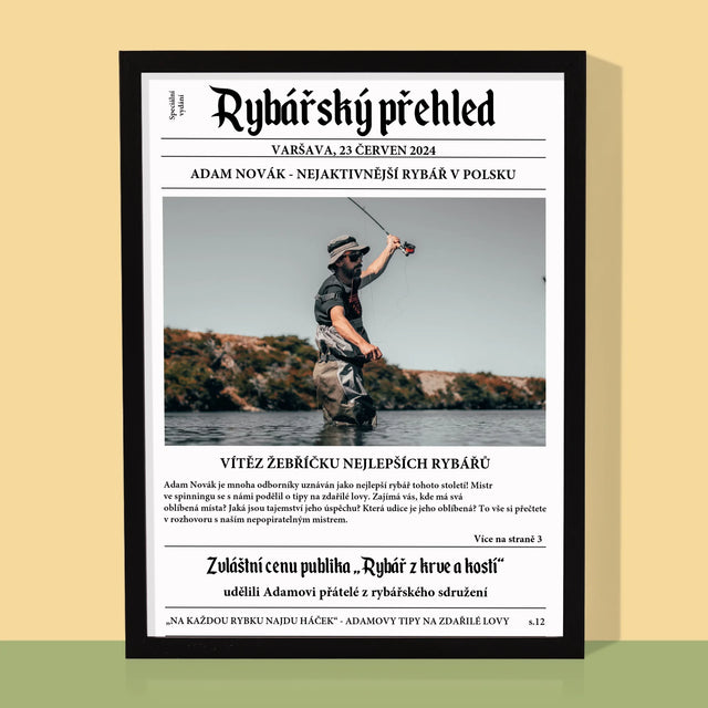 Fotka A Textem: Rybářský Přehled - Tisk V Rámečku