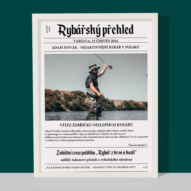 Fotka A Textem: Rybářský Přehled - Tisk V Rámečku