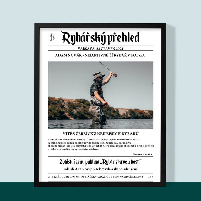 Fotka A Textem: Rybářský Přehled - Tisk V Rámečku