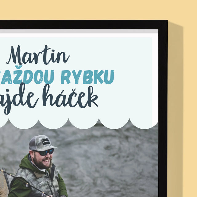 Fotka A Textem: Najde Háček - Tisk V Rámečku