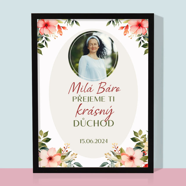Fotka A Textem: Krásný Důchod - Tisk V Rámečku