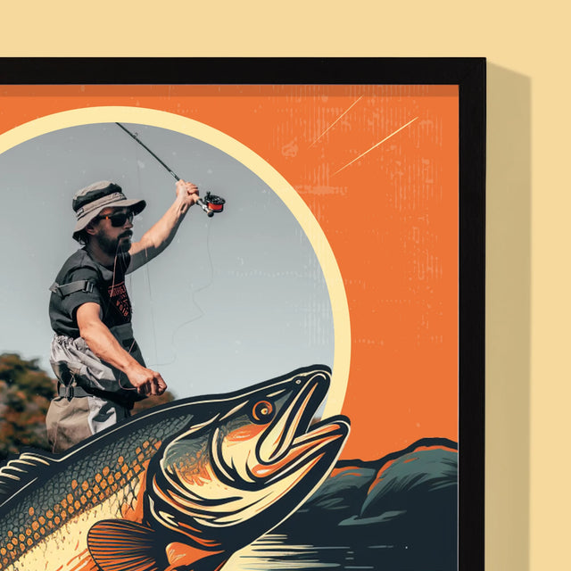 Fotka A Textem: Nejlepší Rybář - Tisk V Rámečku