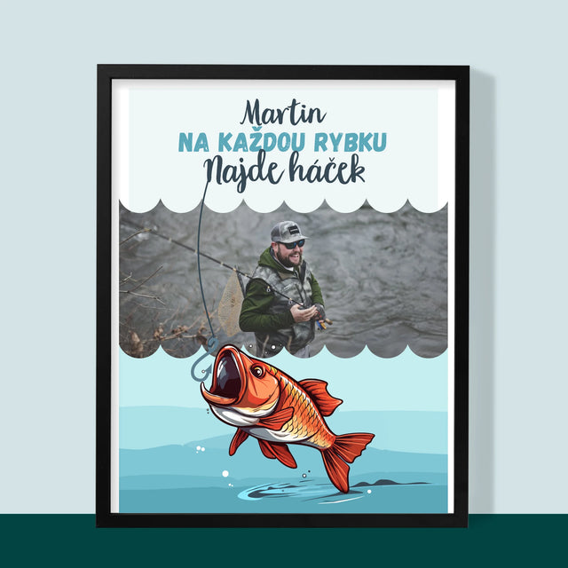 Fotka A Textem: Najde Háček - Tisk V Rámečku