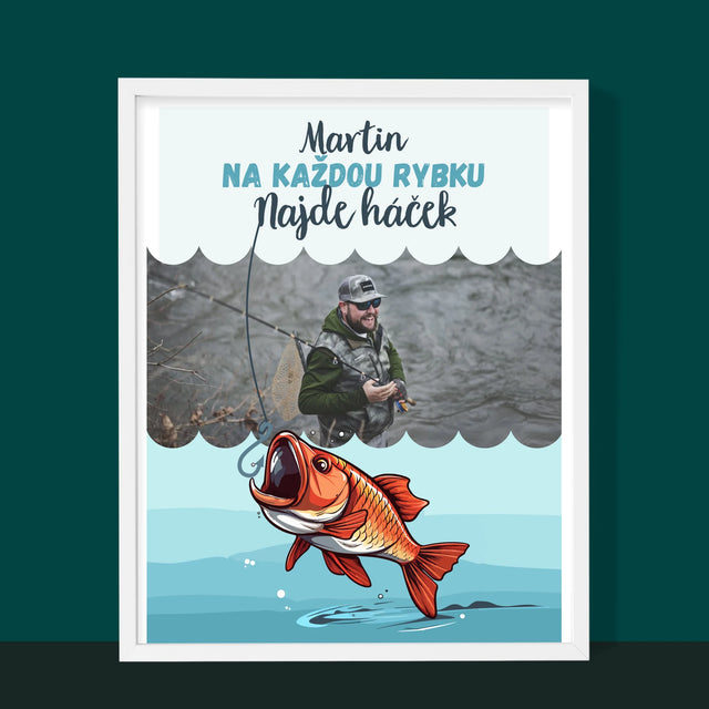 Fotka A Textem: Najde Háček - Tisk V Rámečku