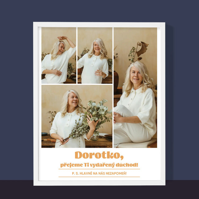 Fotokoláž: Vydařený Důchod - Tisk V Rámečku