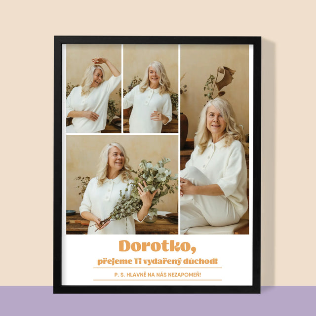 Fotokoláž: Vydařený Důchod - Tisk V Rámečku