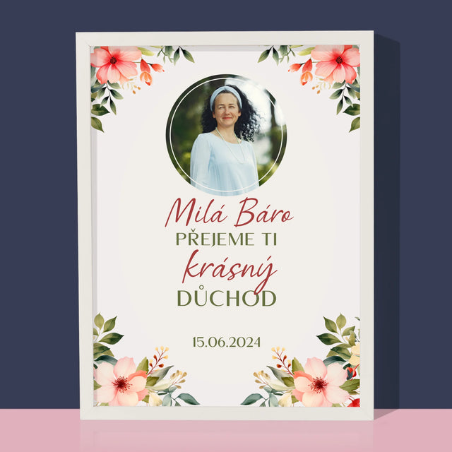 Fotka A Textem: Krásný Důchod - Tisk V Rámečku