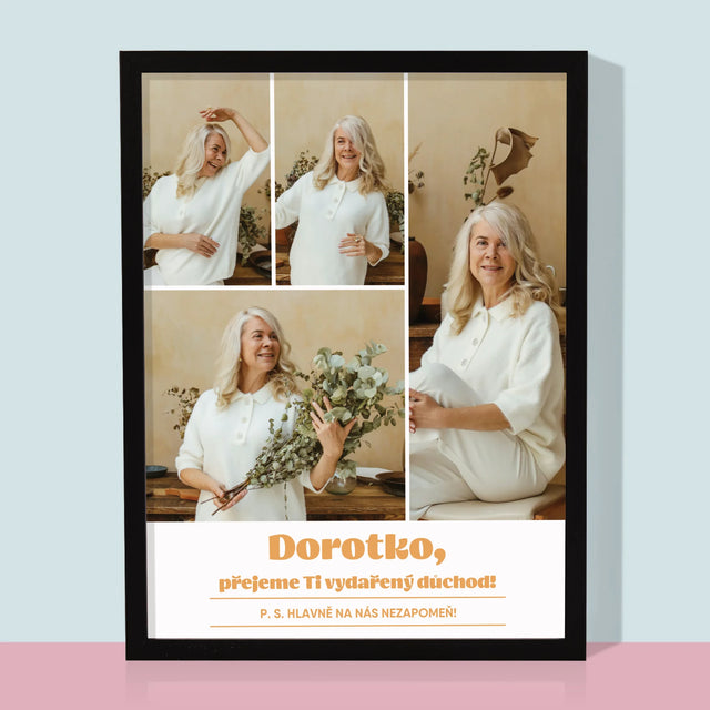 Fotokoláž: Vydařený Důchod - Tisk V Rámečku