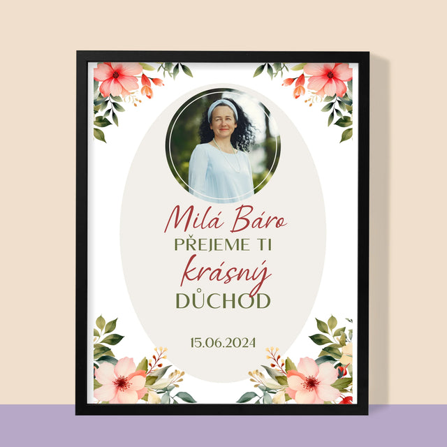 Fotka A Textem: Krásný Důchod - Tisk V Rámečku