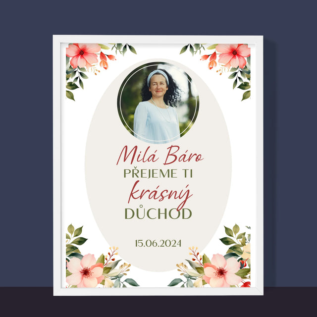 Fotka A Textem: Krásný Důchod - Tisk V Rámečku