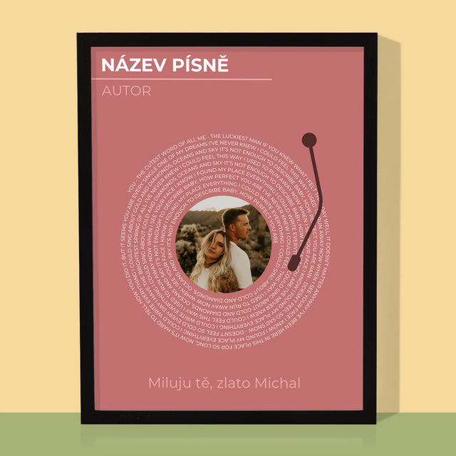 Fotka A Textem: Naše Píseň Na Lp - Tisk V Rámečku