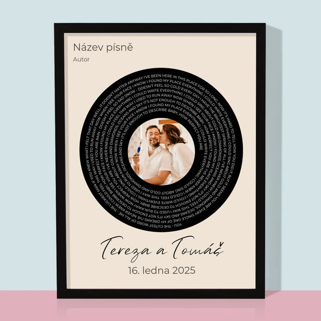 Fotka A Textem: Text Písně S Vaší Fotkou - Tisk V Rámečku