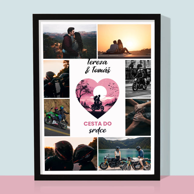 Fotokoláž: Cesta Do Srdce - Tisk V Rámečku