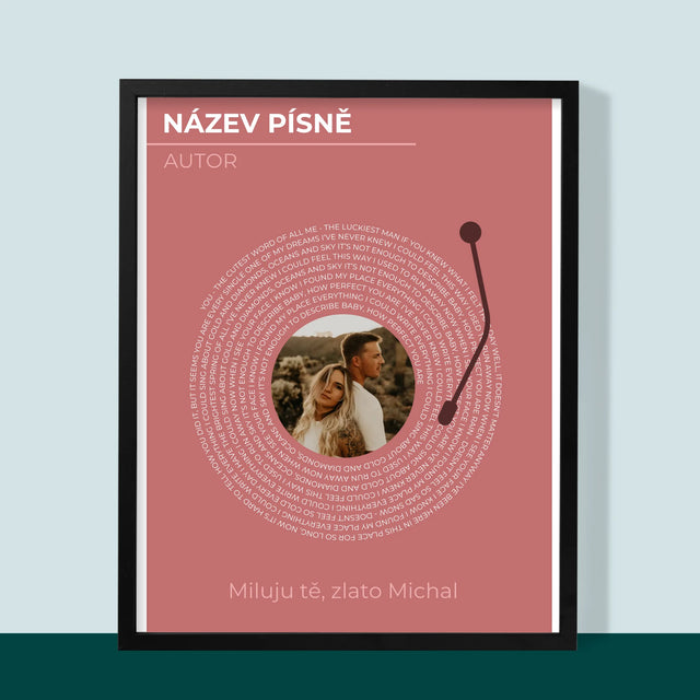 Fotka A Textem: Naše Píseň Na Lp - Tisk V Rámečku