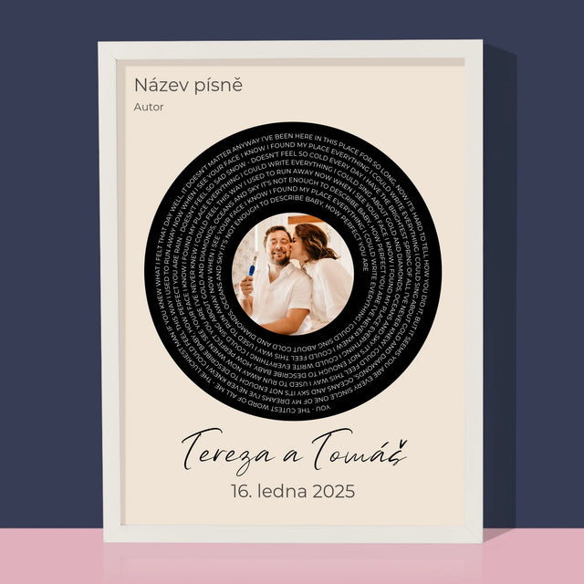 Fotka A Textem: Text Písně S Vaší Fotkou - Tisk V Rámečku