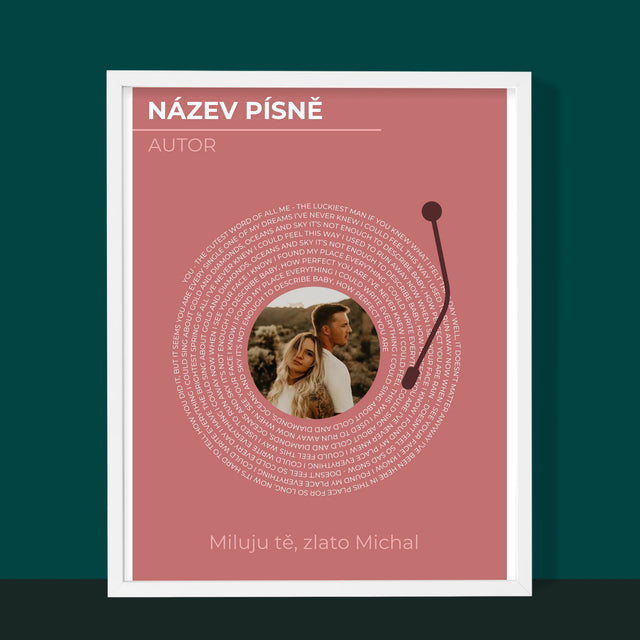 Fotka A Textem: Naše Píseň Na Lp - Tisk V Rámečku
