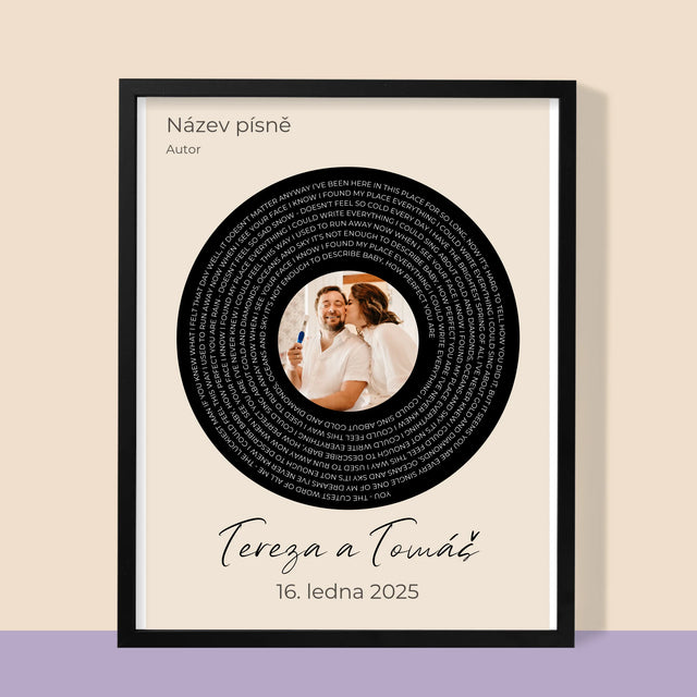 Fotka A Textem: Text Písně S Vaší Fotkou - Tisk V Rámečku