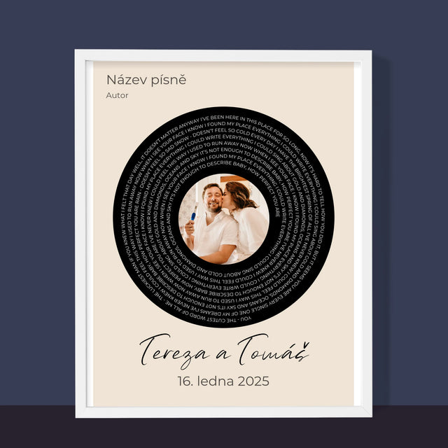 Fotka A Textem: Text Písně S Vaší Fotkou - Tisk V Rámečku