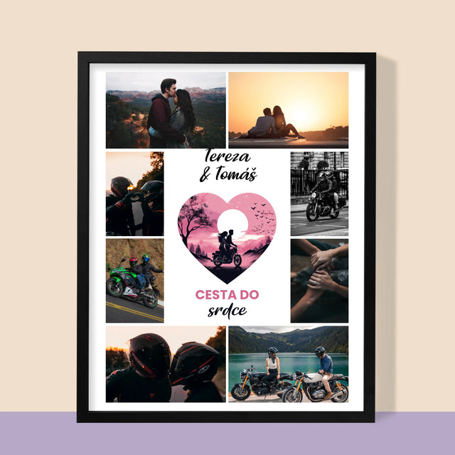 Fotokoláž: Cesta Do Srdce - Tisk V Rámečku