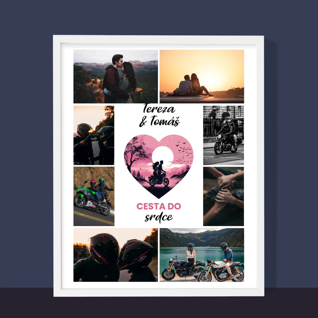 Fotokoláž: Cesta Do Srdce - Tisk V Rámečku