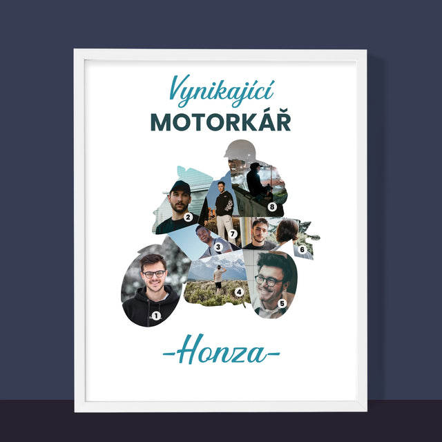 Tvar Z Fotek: Vynikající Motorkář - Tisk V Rámečku