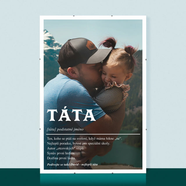 Fotografie a popisek: Definice táty - personalizovaný plakát | CZ