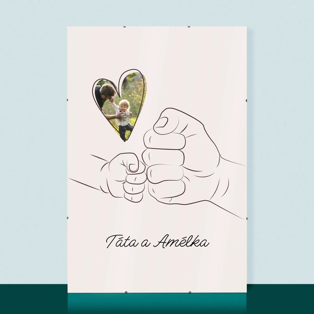 Fotografie a popisek: Táta a dětská ruka - personalizovaný plakát | CZ