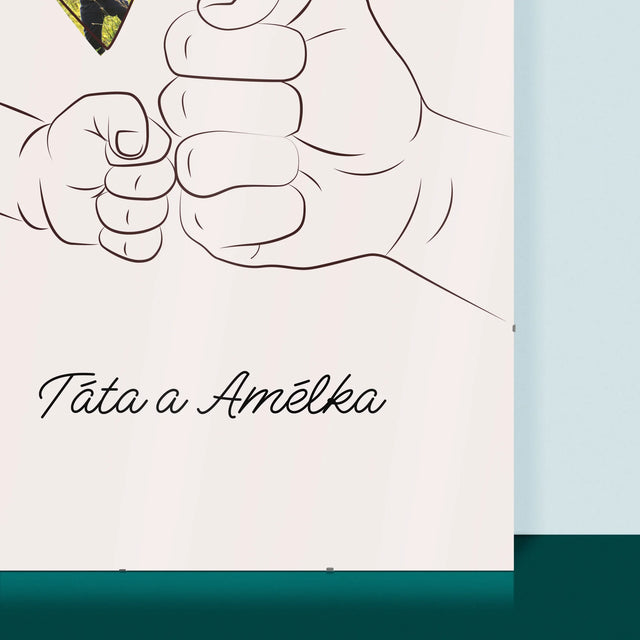 Fotografie a popisek: Táta a dětská ruka - personalizovaný plakát | CZ