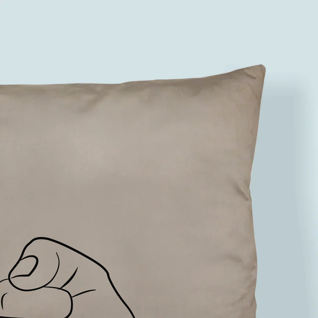 Fotka A Textem: Táta Dítě Ručička - Polštář