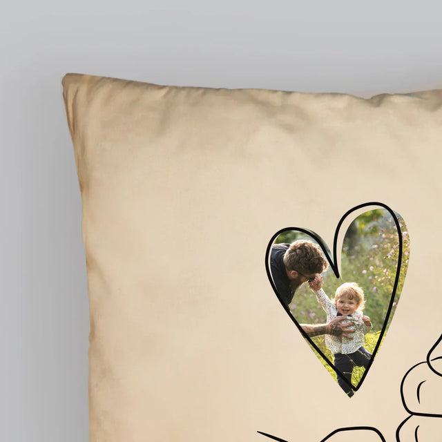 Fotka A Textem: Táta Dítě Ručička - Polštář