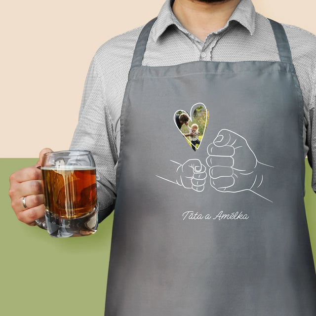 Fotka A Textem: Táta Dítě Ručička - Zástěra