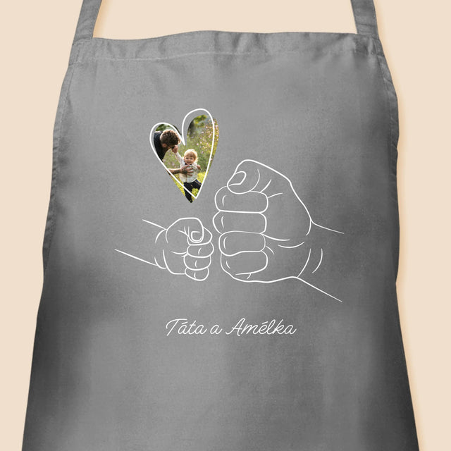 Fotka A Textem: Táta Dítě Ručička - Zástěra