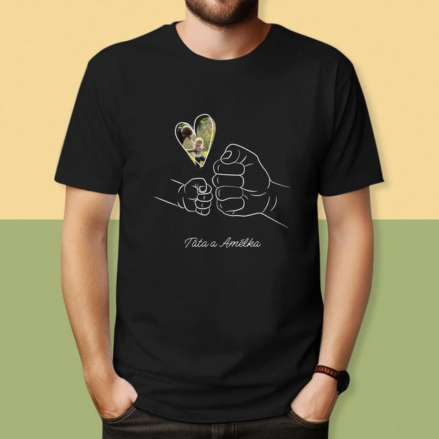 Fotka A Textem: Táta Dítě Ručička - Pánské Tričko
